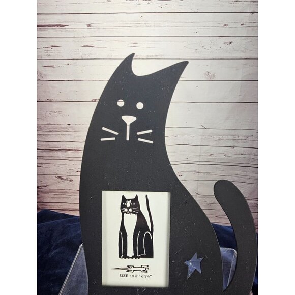 Black Cat Metal cutout Picture Photo‎ frame curved statement piece - Picture 5 of 11